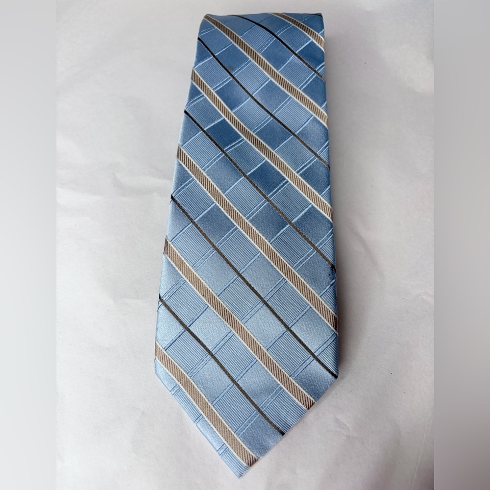 MICHAEL Michael Kors Blue & Tan Diagonal Stripe Men's Tie